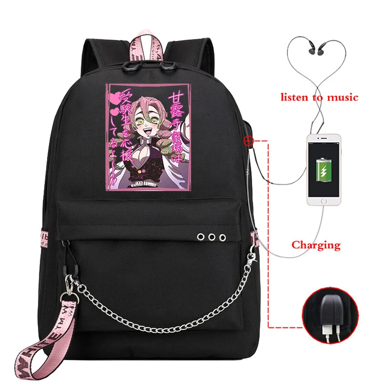 

Demon Slayer Manga Casual Hiking Bags Canva Bag Student Bags Unisex Camping Simple Trekking Demon Slayer Backpack for Teenager