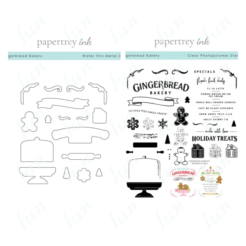 

Gingerbread Bakery Clear Stamps and Metal Cutting Dies Sets for Diy Craft Making Greeting Card Scrapbooking Decoration Molds