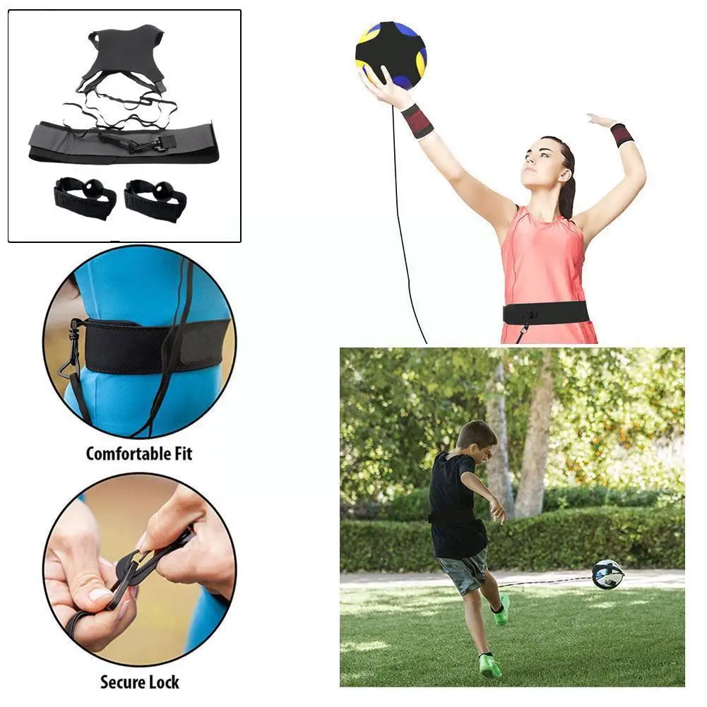

Volleyball Training Equipment Aid Practice Trainer With Adjustable Belt For Serving Setting Spiking Training Returns Ball G1s0