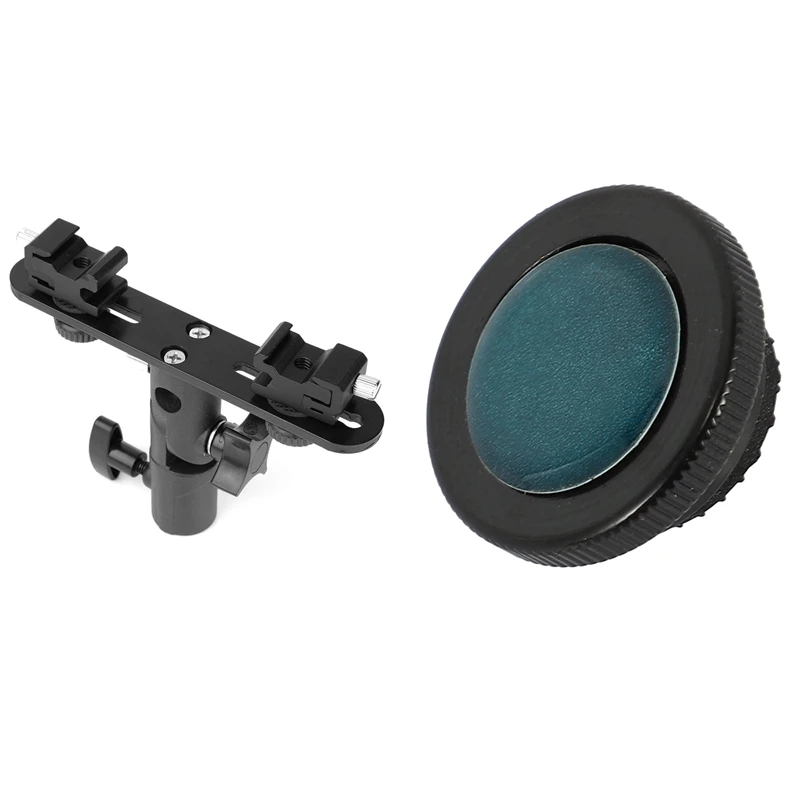 

HOT-Tripods Round Plate Screw For Manfrotto Compact With Dual Flash Bracket Hot Shoe Light Stand Mount 1/4 Inch To 3/8 Inch