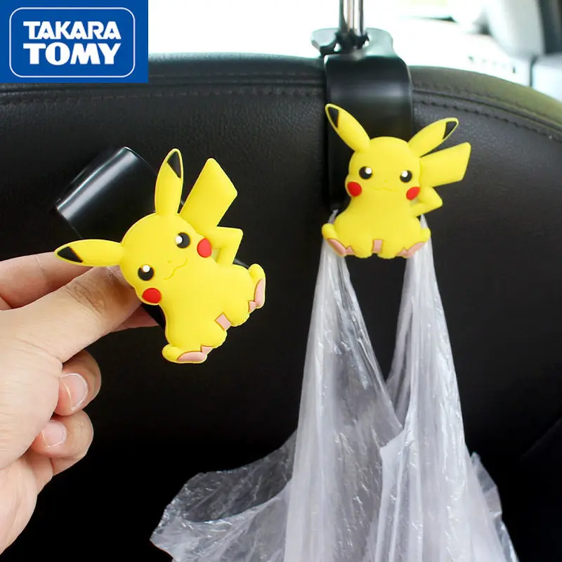 

TAKARA TOMY Pikachu Car Hook Cute Cartoon Seat Back Car Hook Multi-function Storage Hook Interior Supplies