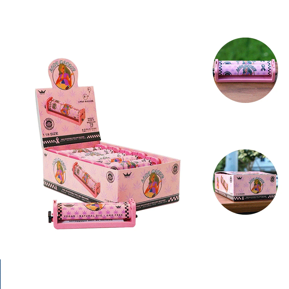 

78/110MM Pink Tobacco Cigarette Maker Adjustable Weed Rolling Machine DIY Tool Manual Making Cigarettes Smoking Accessories