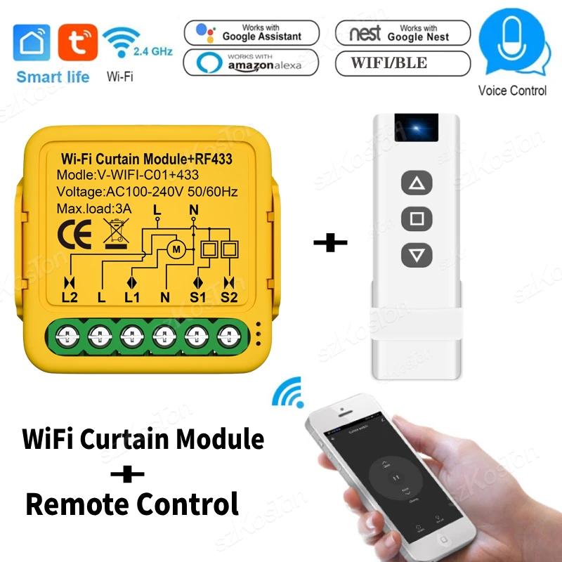 

Tuya Smart WiFi ZigBee модуль штор