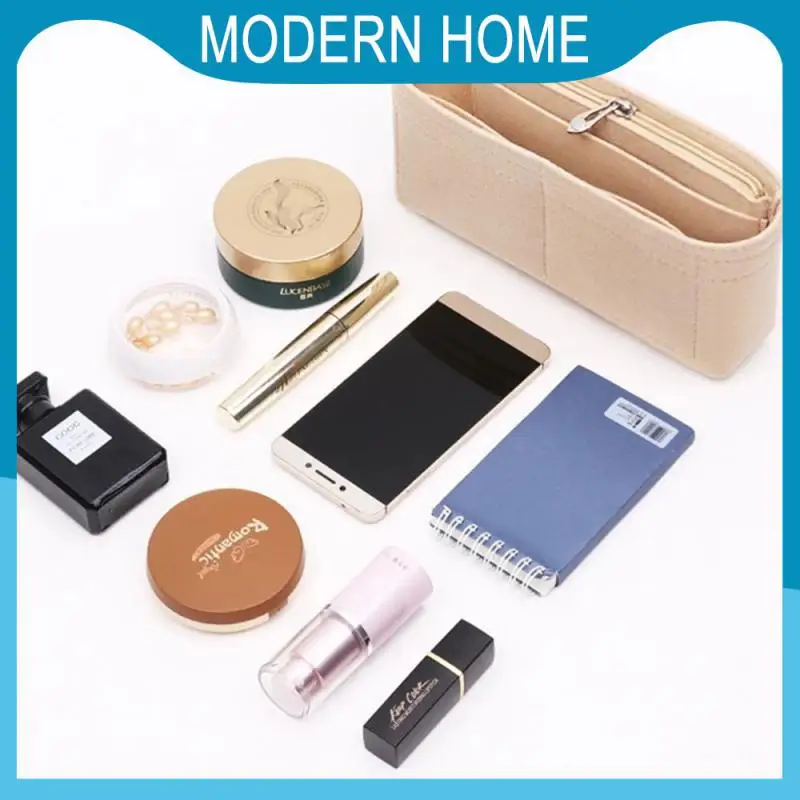 

Women Compact Cosmetic Bags Felt Handbags Liner Perfect Storage Bag Household Storage Tools Multi-function Makeup Bag Tote Bag