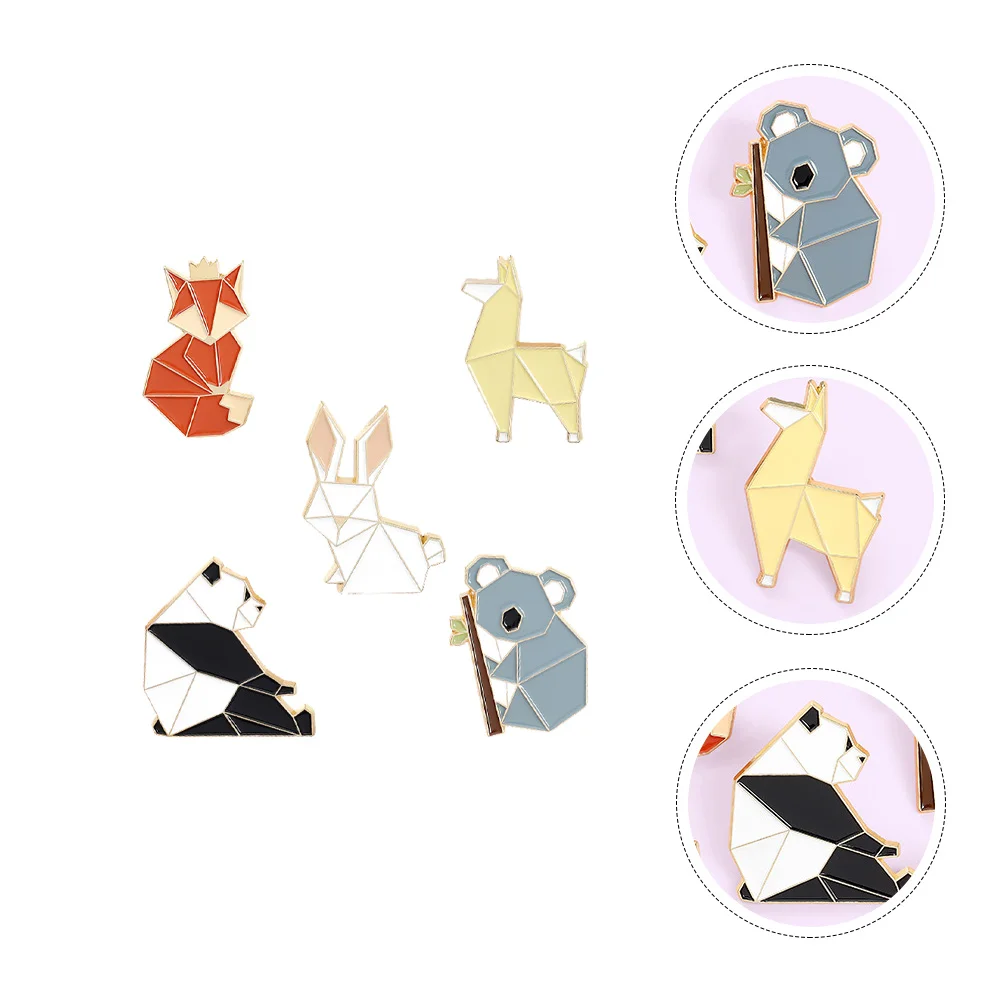 

5pcs Animal Shaped Brooch Sweater Brooch Corsage Clothes Breast Pin Lapel Pin