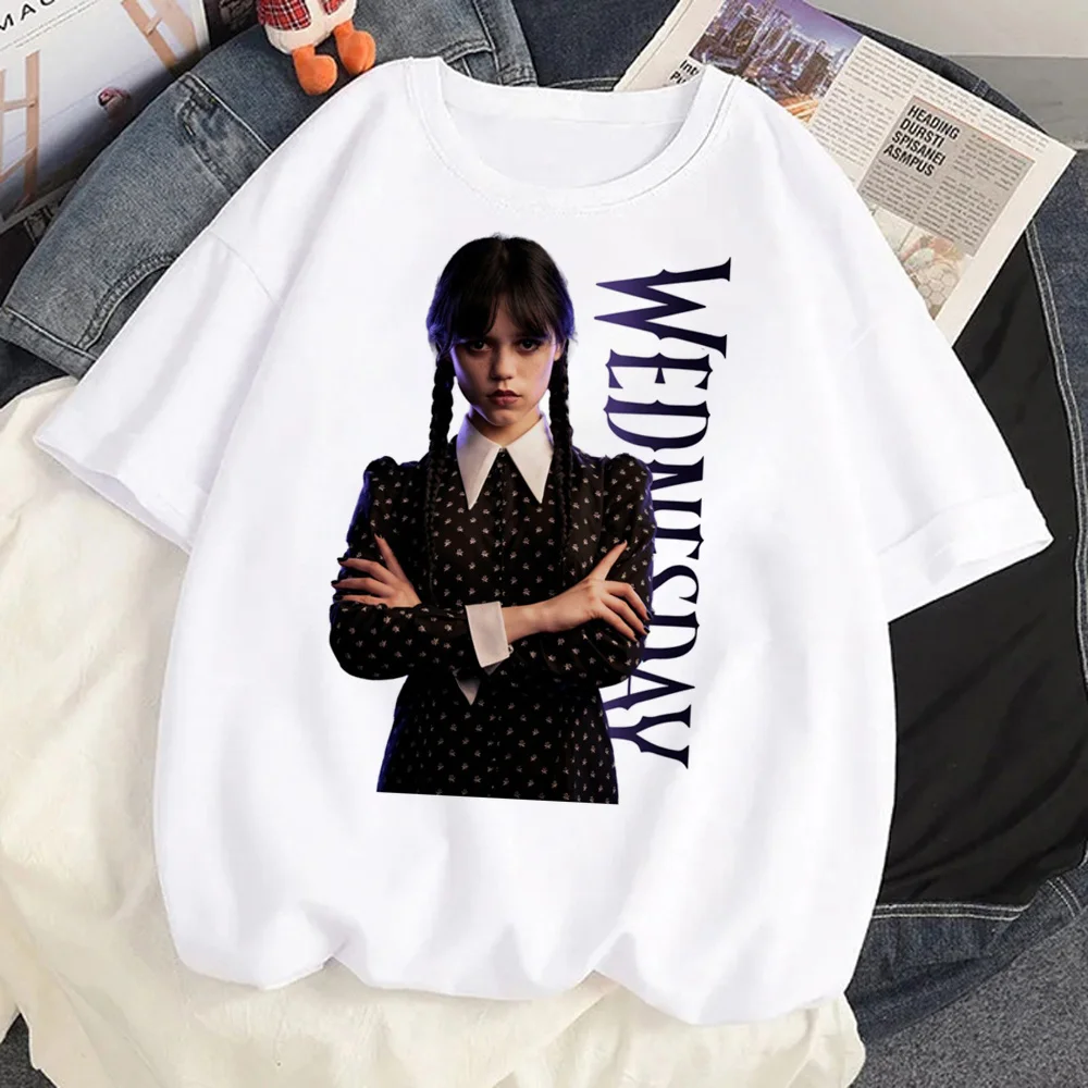 

i Hate Everything Wednesday Addams t shirt women anime Y2K summer t shirt female 2000s anime funny clothes