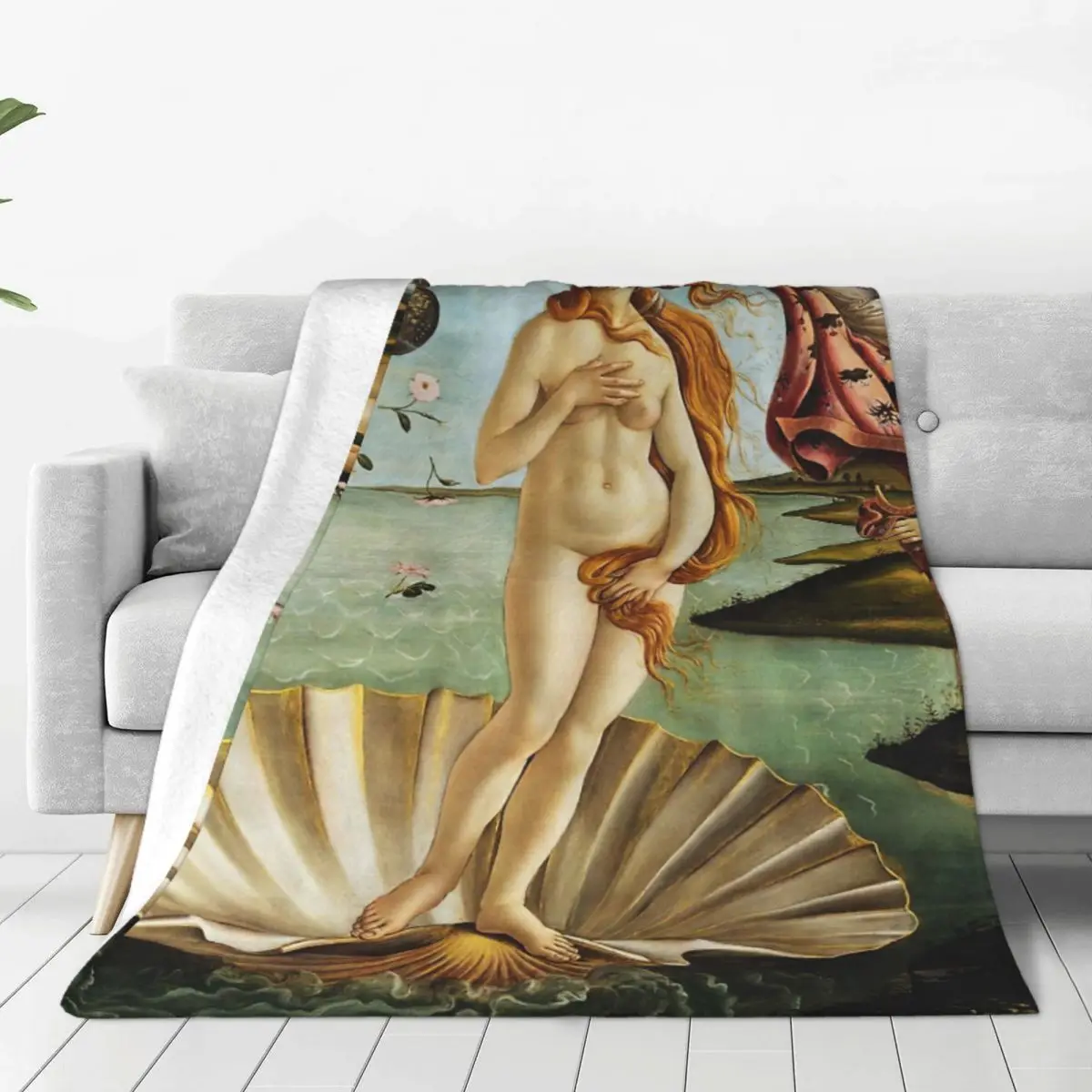 

Iconic Sandro Botticelli The Birth Of Venus Vintage Flannel Fleece Blanket For Kids Teens Adults Soft Cozy Warm Fuzzy