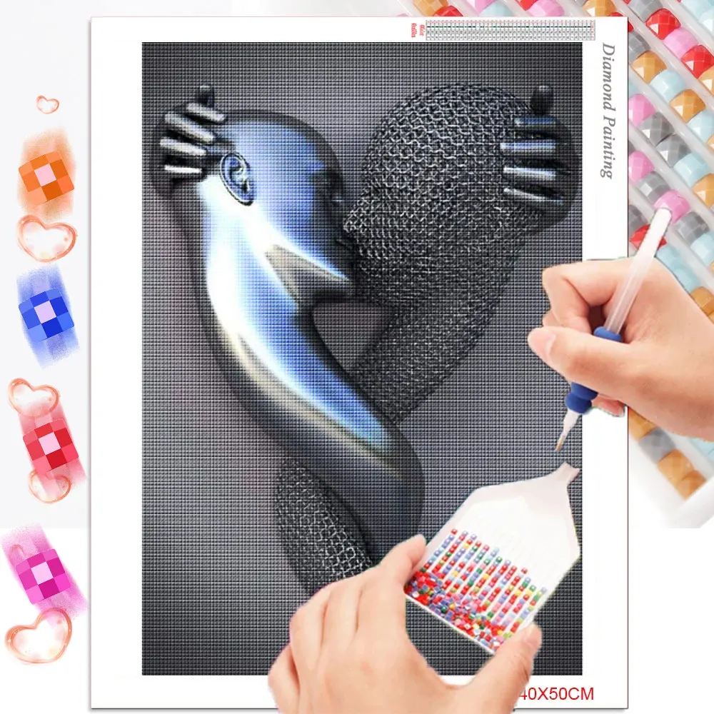 

5D DIY алмазная живопись, металлическая фигурка, статуя абстрактного искусства, мозаика, вышивка крестиком, набор для домашнего декора