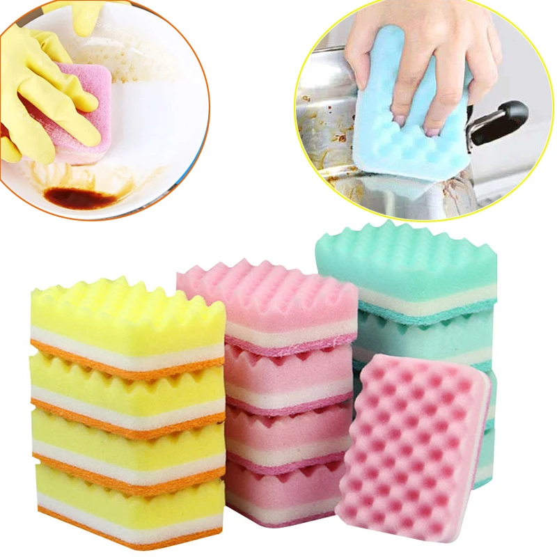 

Wave Shaped Dishwashing Sponge Dishwashing and Pot Cleaning Artifact Kitchen Cleaning Scouring Pad Non Oily Dishwashing Cloth