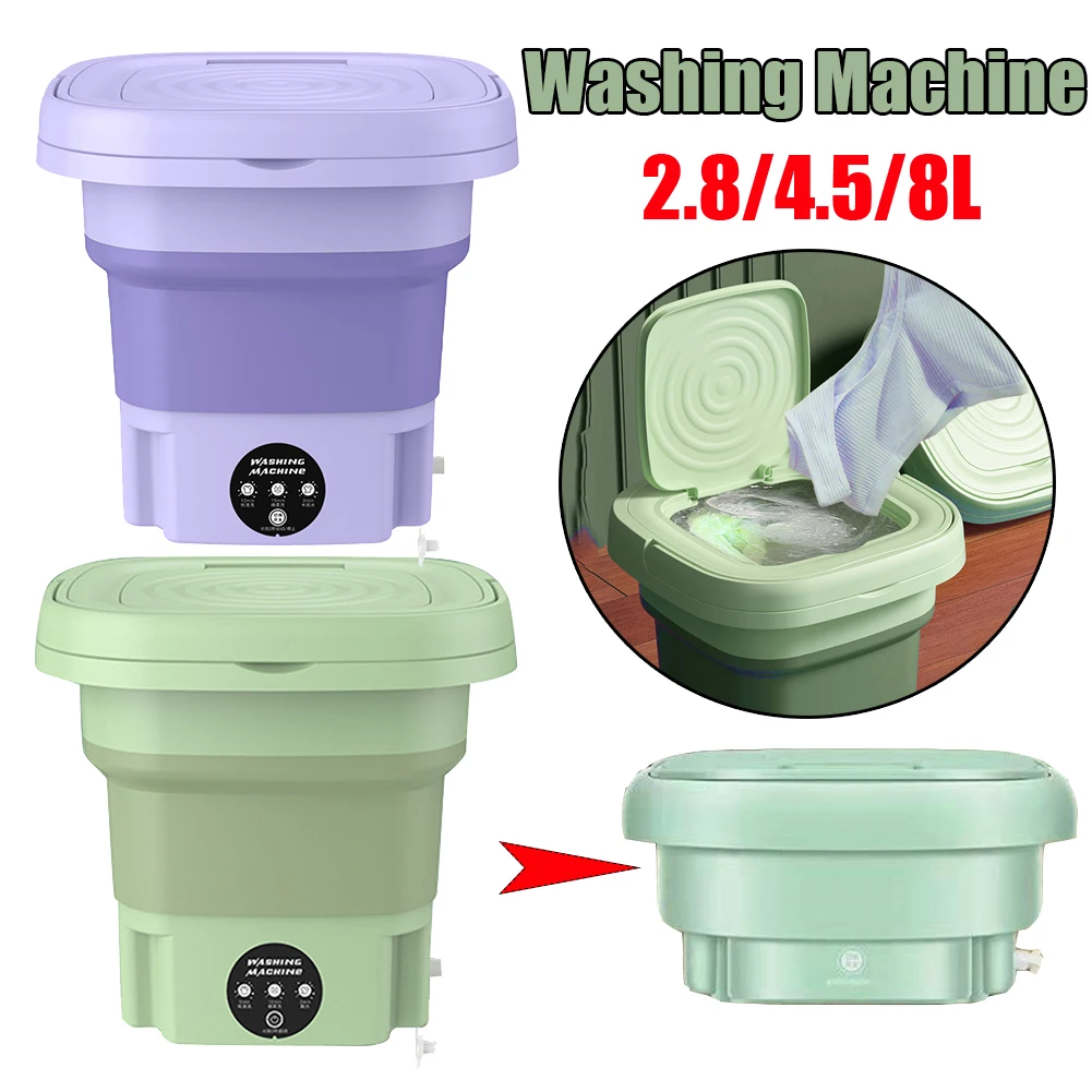 

8/4.5/2.8L Automatic Washing Machine 3 Modes Mini Foldable Washing Machine With Drying Centrifuge For Socks Underwear Washer