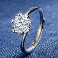 30 silver plated trendy shiny cz zircon snowflake star ladies wedding ring jewelry for women hot sell gifts no fade