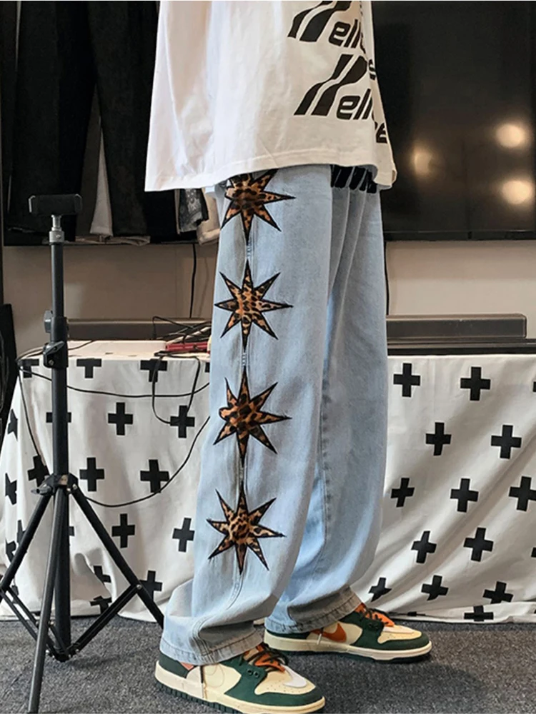 Loose Embroidery Wide -legged Denim Jeans Brand Clothing Y2K MEN JEANS Designer Clothing and Leisure Pants Men Clothing Softener