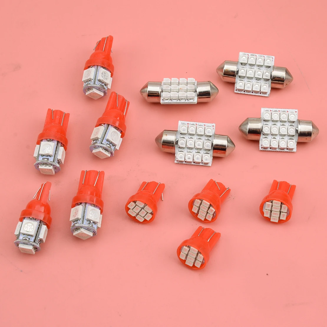 

Универсальная Светодиодная лампа T10, 31 мм, 12 В для приборной панели автомобиля, цвет красный, 13 шт./компл.