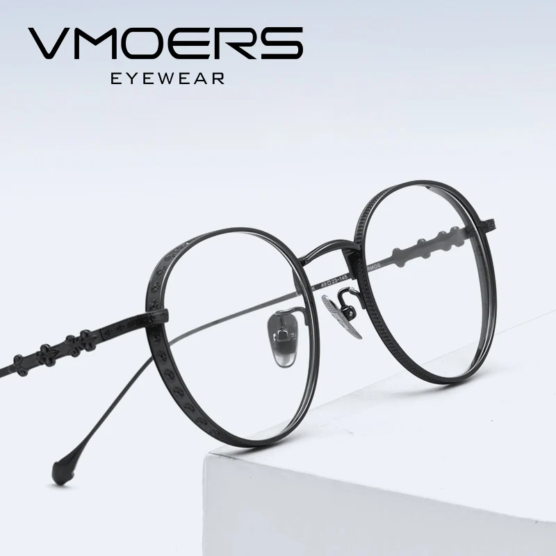 

VMOERS Pure Titanium Prescription Eyeglasses Frame Optical Glasses Eyewear Men Wide Brimmed Eyeglass Frame Myopia Spectacles