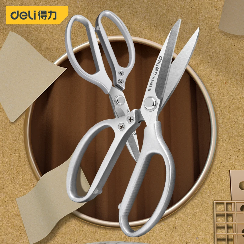 Deli Industry Strong Scissors Multifunction Household Hand Tools Tailor Scissors for Cutting Leather/Fabric/Paper/Fishing Net