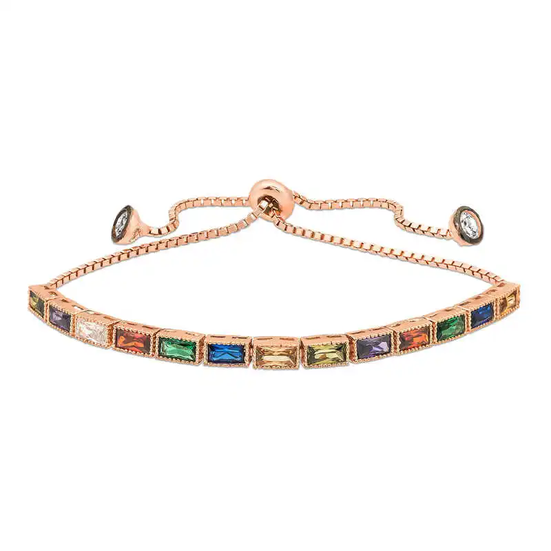 

Tevuli 925 Sterling Silver Miix Baget Gemstone Elevator Bracelet