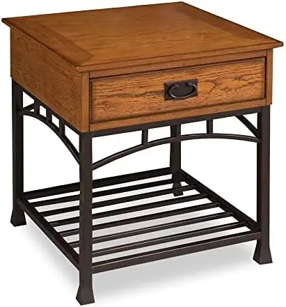 

Distressed Oak End Table by , Brown 22D x 22W x 24.5H in