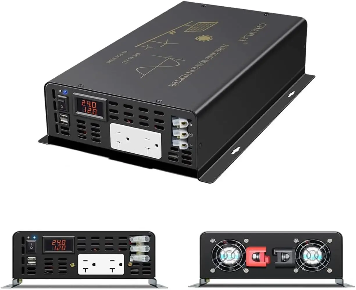 Инвертор немодулированного синусоидального сигнала, 5000 Вт, 24 В, 120 В, инвертор солнечной панели, 10000 в, 36 В, 48 В постоянного тока в 110 В, 220 В, 230 В, 240 В переменного тока