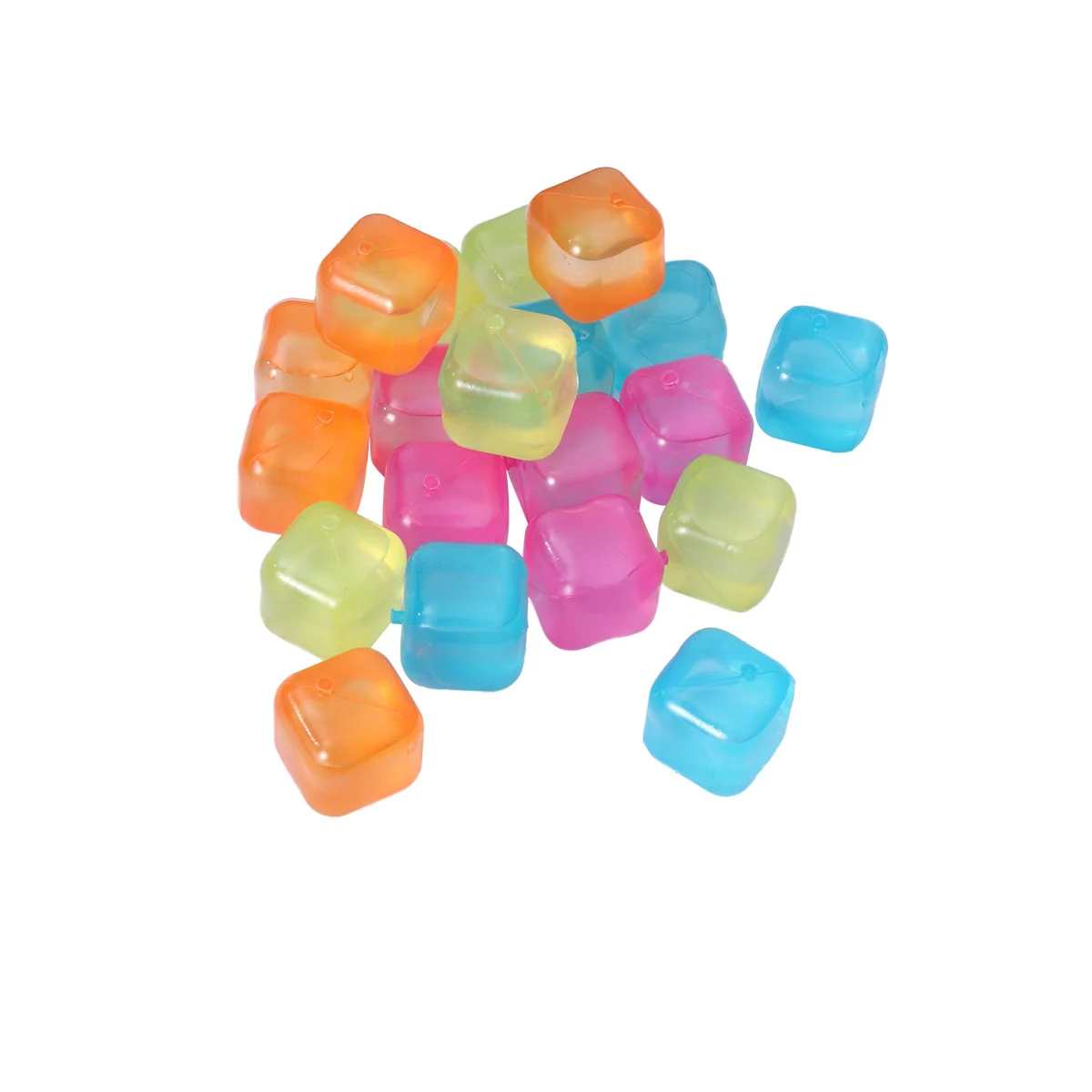 

20 шт./упак. квадратные Многоразовые 3D кубики льда, многоцветный охлаждающий инструмент для вечерние (случайный цвет)