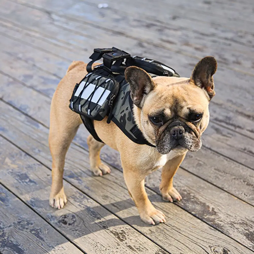 Oxford Cloth Pet Dog Carry Backpack Harness Portable Small Medium Big Dogs Training Vest For Storaging Water Bottle Snack Toys