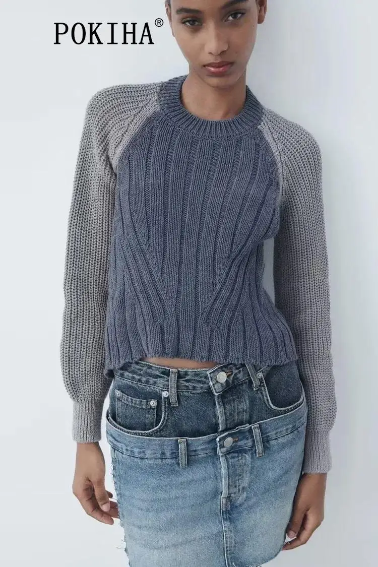 

Модный женский сексуальный трикотажный свитер Pokiha с открытой спиной и шнуровкой, женские пуловеры с длинным рукавом, шикарные топы