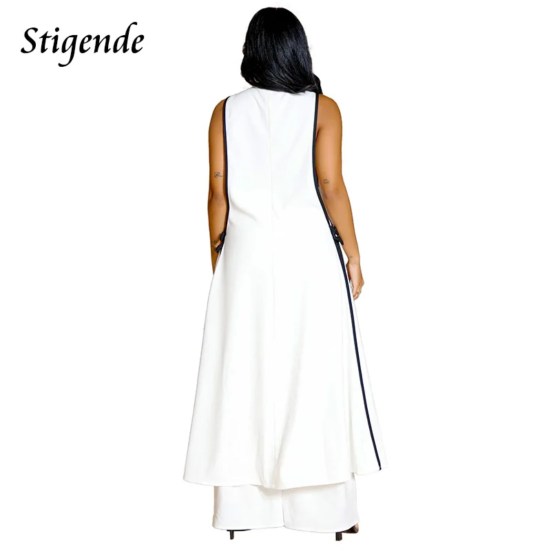 Stigende женская лоскутная туника с цветочным бантом топ на бретелях и брюки