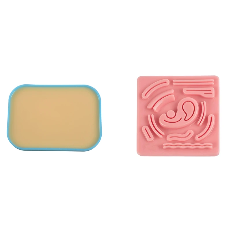 

2Set Incision Silicone Suture Training Pad Practice Human Skin Model