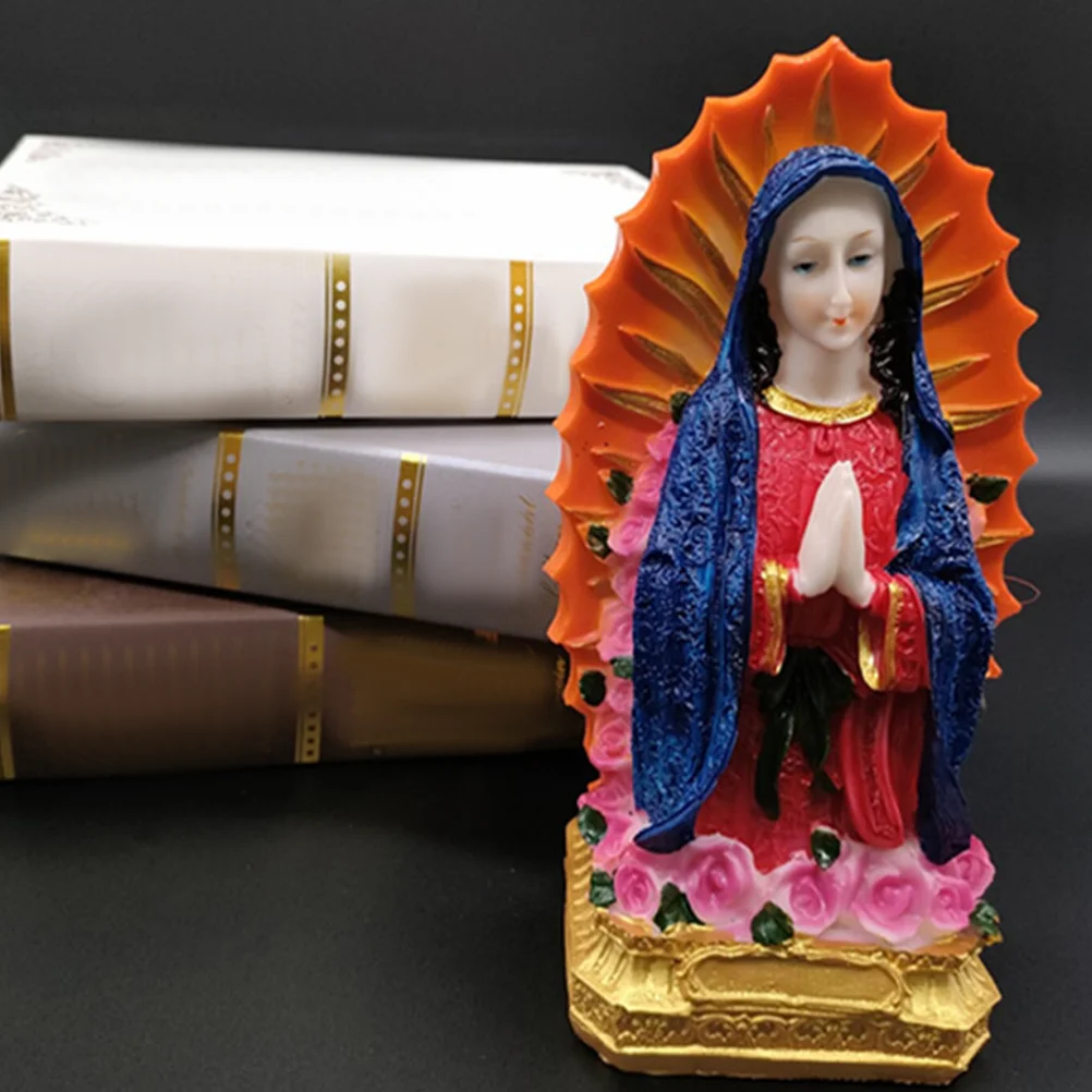 

Decor Church Decoration Gift Mini Madonna Statue Virgin Mary Resin Desktop Ornament Model Craft