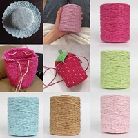280mroll natural raffia straw yarn for summer hand knit crochet hat handbag cushion baskets knitting material colorful threads
