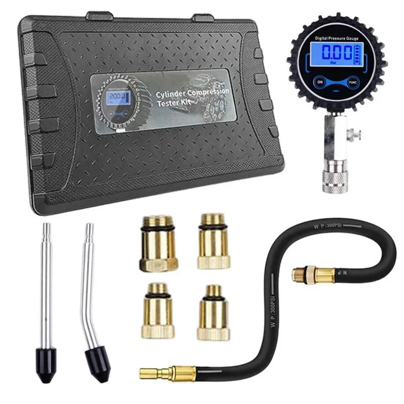 

Cylinder Compression Tester Digital Compression Tester Gauge 200 PSI Car Compression Tester Kit Diagnosis Tool With Deflation