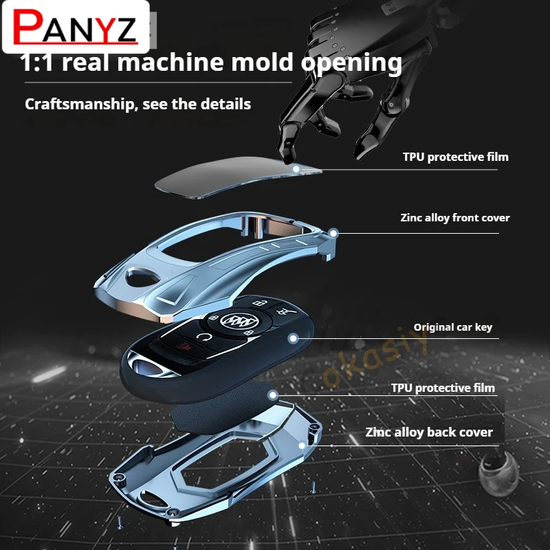 Кнопка Smart Remote Автомобильный ключ Чехол-брелок из цинкового сплава Силикагель