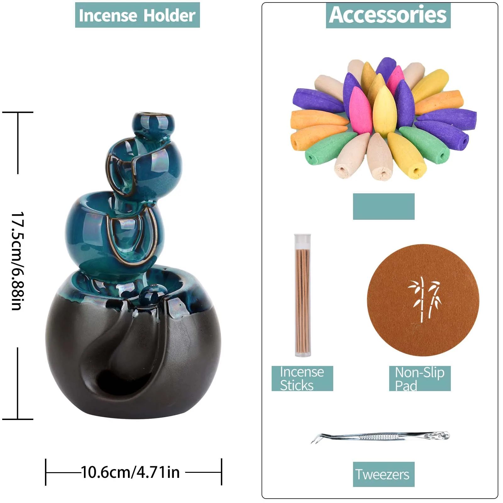 

Задний поток, курильница, креативная курильница с обратным потоком водопад, держатель для благовоний, украшения, креативный домашний декор