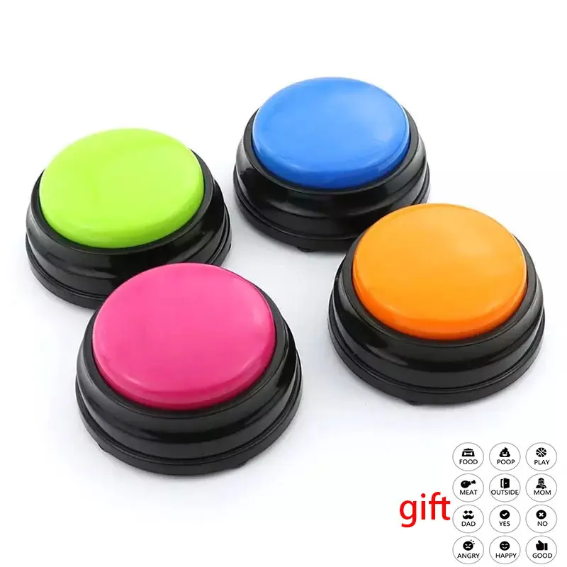 4pcs Button Set Recordable Talking Button Interactive Kids Pets Communication Buttons Party Noise Makers Dog Training Speaker