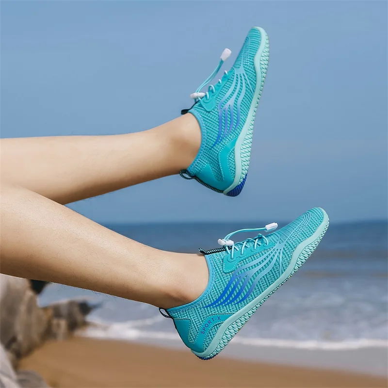HIKEUP Couple Lightweight Mesh Breathable Outdoor Sports Beach Shoes Running Cycling Travel Casual Swimming Shoes Factory Outlet
