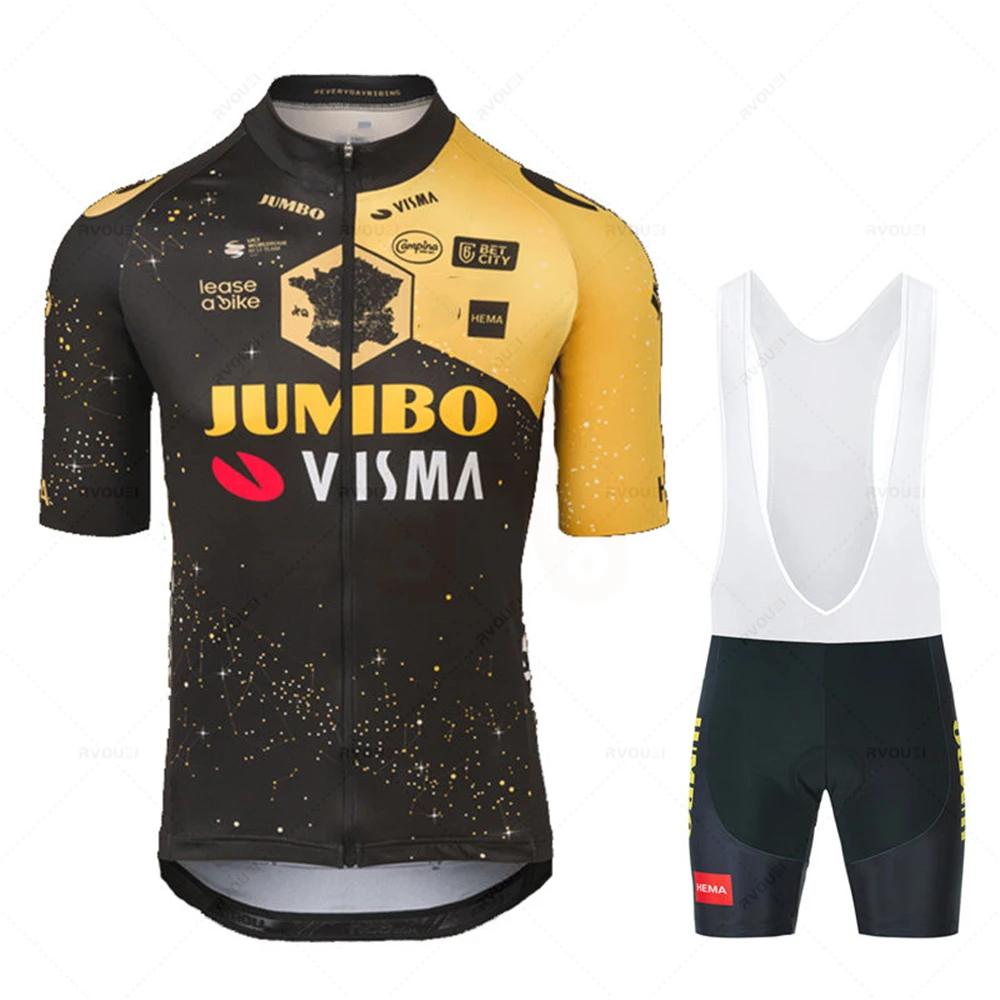 

2023 JUMBO VISMA Cycling Jersey Set Men's Ciclismo Clothing Road Bike Shirts Suit Bicycle Bib Shorts MTB Wear Maillot Culotte