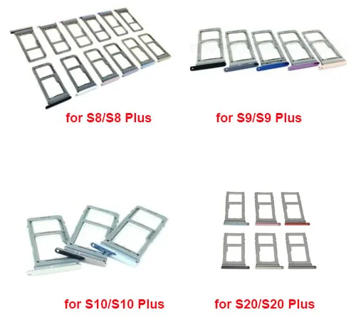 10 шт. для Samsung Galaxy S8 S9 S10 S10e S20, лоток для SIM-карты держатель считывателя разъема.