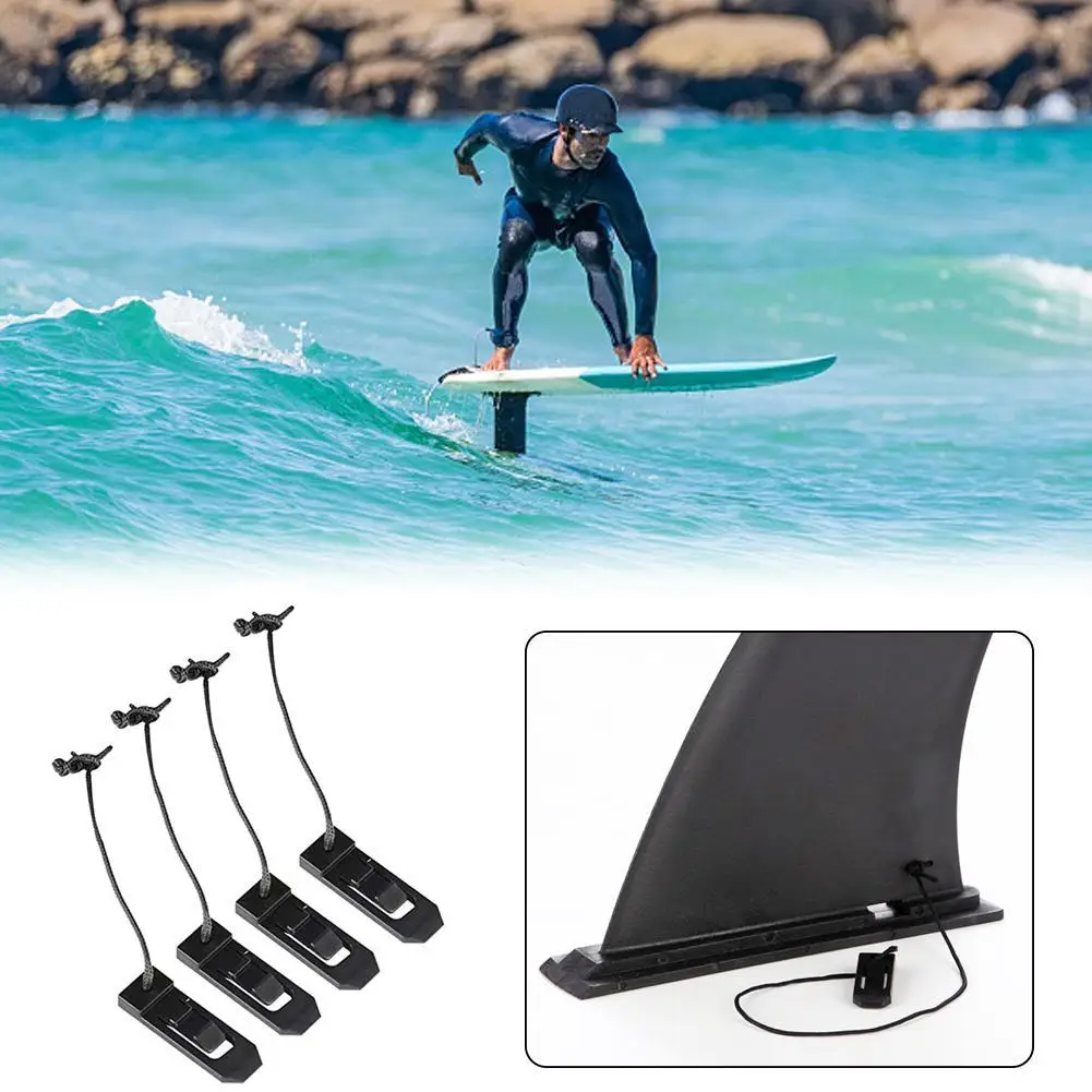 

4Pcs PVC Surfboard Detachable Fins Buckle Parts Portable Paddleboard Fin Fix Pin Snap Fastener Clips