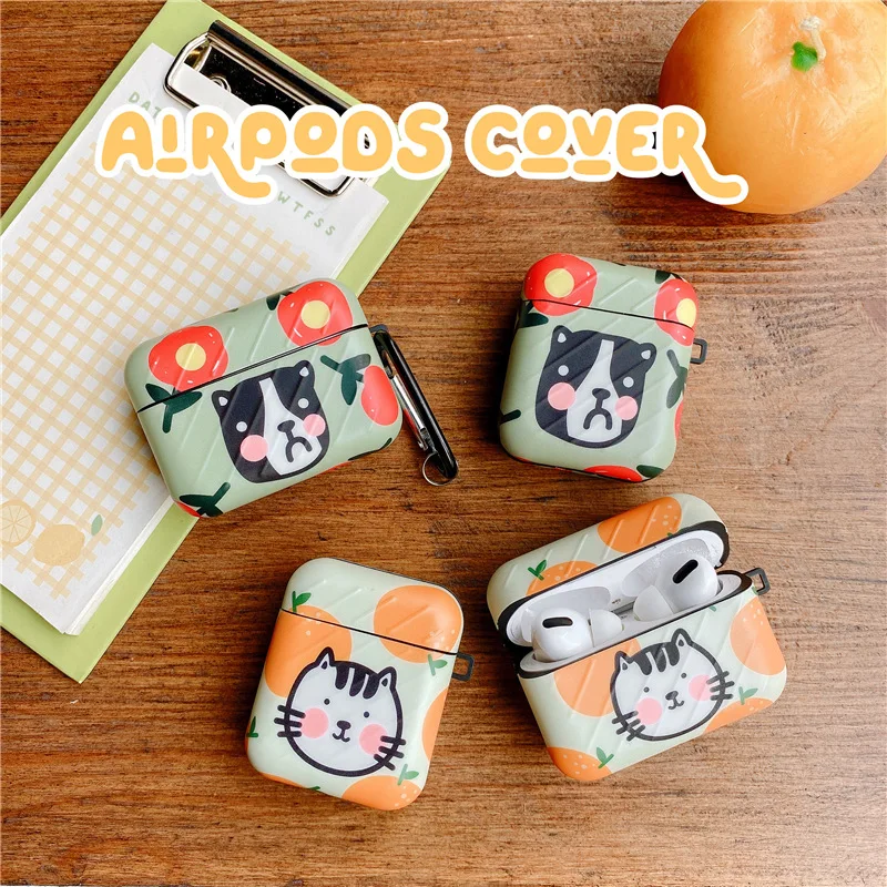 

Lovely Animals Flower Orange Cat Puppy Apple AirPods 2 Case Cover AirPods Pro Case IPhone Earphone Accessories Air Pod Case