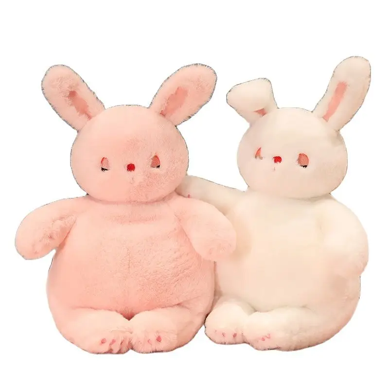 

45-85cm Lovely Rabbit Plush Toy Soft Hug Pillow Fat Lazy Bunny Plushies Sleeping Doll Xmas Gifts For Child Kids White Pink