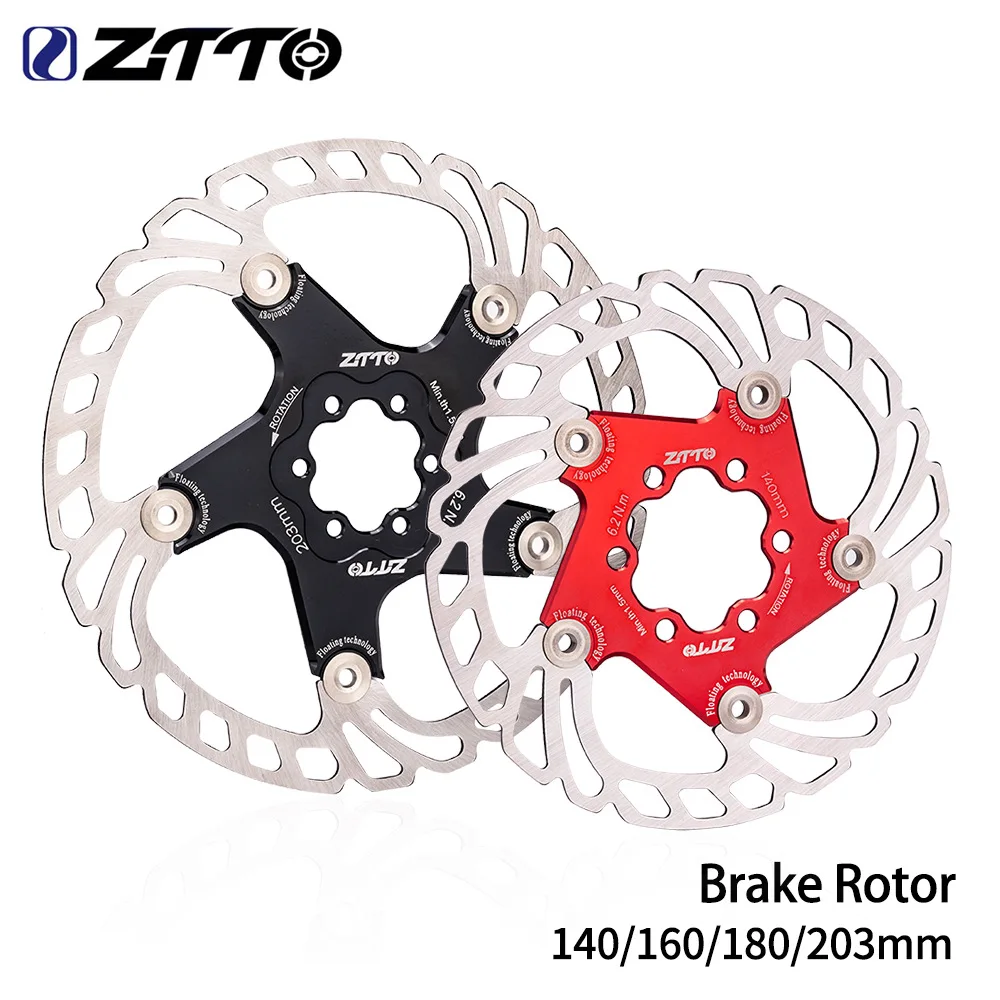 

ZTTO Bicycle Disc Brake Floating Rotor 6-bolt 203mm180mm 160mm High Strength Steel Fit Any Pads for MTB Road Bike