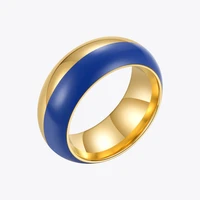 enfashion aesthetic chunky blue rings for women gold color ring stainless steel epoxy fashion jewelry party bague femme r214143