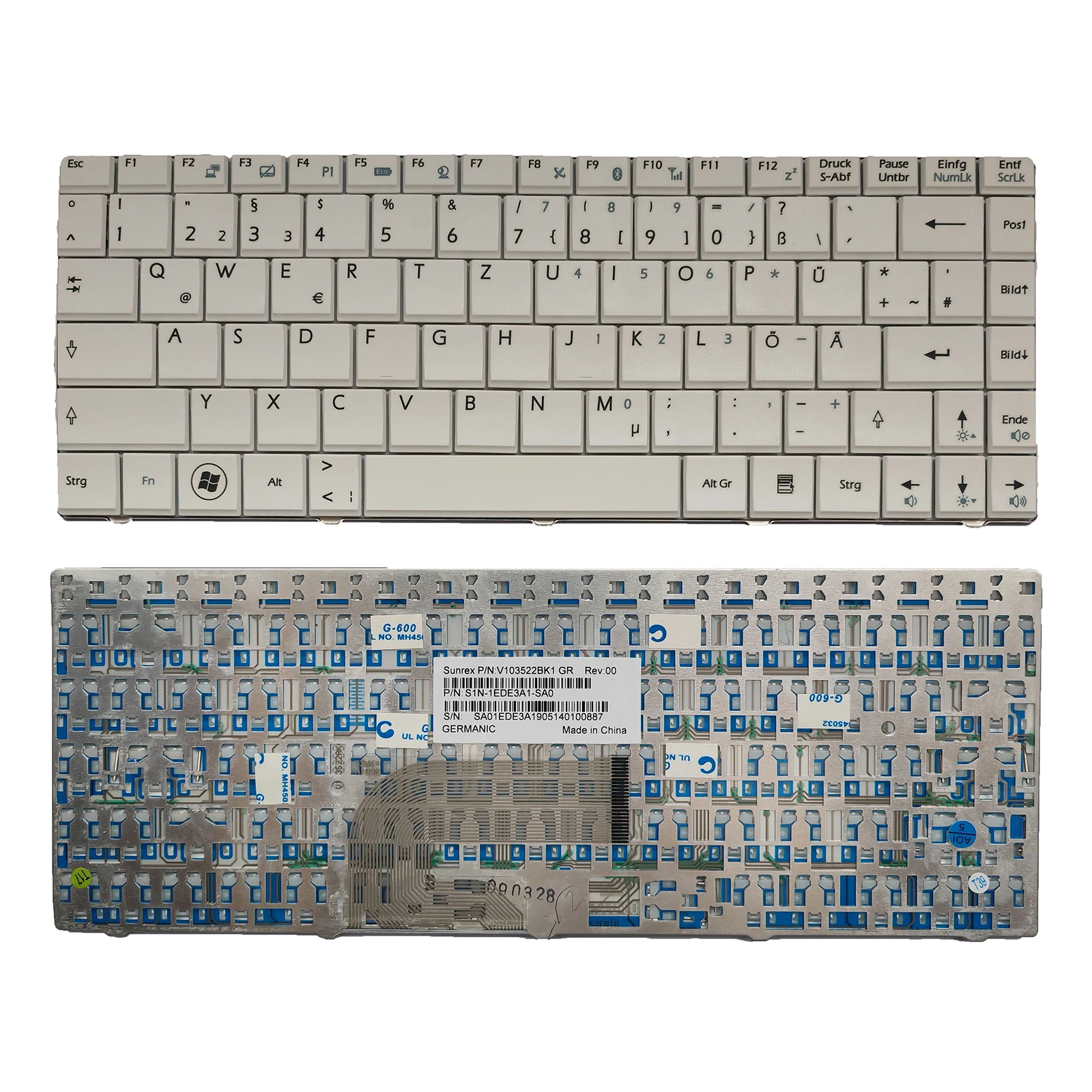

For MSI CR400 EX460 U200 ULV723 X300 X320 X340 X400 Keyboard White GR