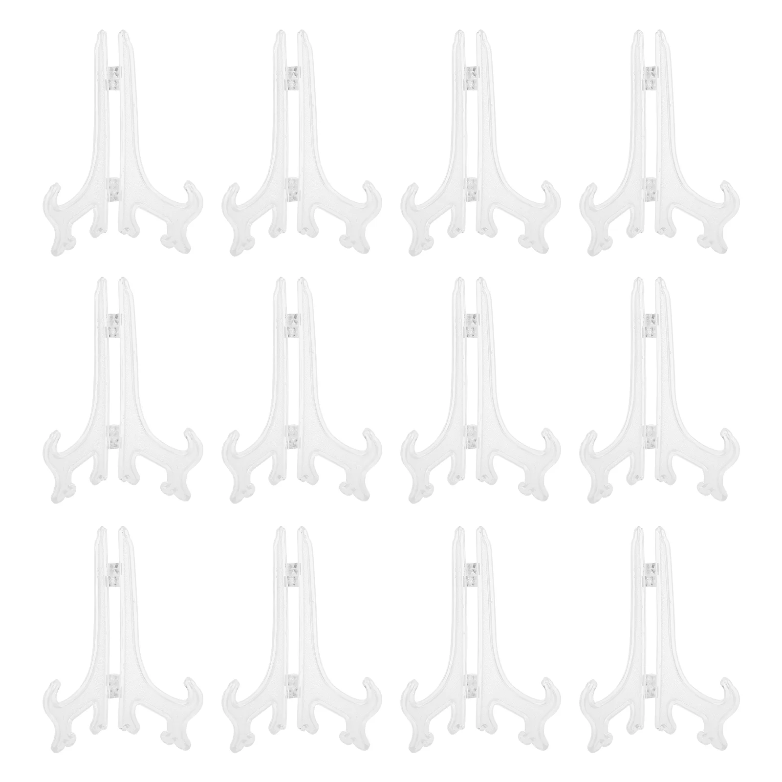 

12 Pcs Transparent Hanging Rack Plastic Display Stand Plate Big Dish Easels Holders