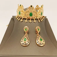 arab womens jewelry set womens headchain womens earrings set algerian wedding jewelry set ball hair jewelry drop earrings