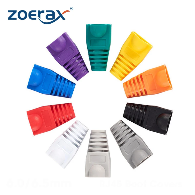 ZoeRax 100 шт. Cat5 Cat5E Cat6 ограничитель натяжения, крышка разъема RJ45 модульный разъем Кабельный разъем соединительные ботинки