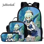 Школьные ранцы для детей, 3 шт.компл., школьный рюкзак с ударным принтом Genshin для девочек, детские сумки через плечо для книг, школьная сумка, новинка 2022