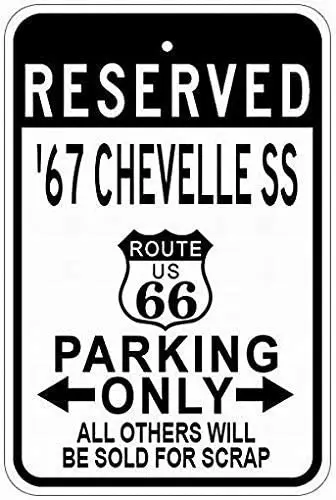 

1967 67 Chevy Chevelle Ss Route 66 12x16 Tin Sign Street Sign Garage Road Outdoor Decor Vintage Signs