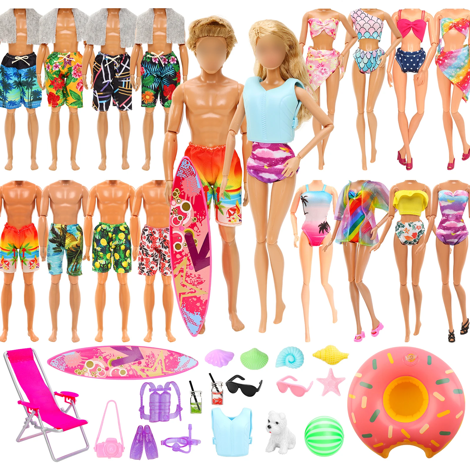 Barwa 15 комплектов 1 Кукольный купальник для девочек 2 купальника мальчиков 5