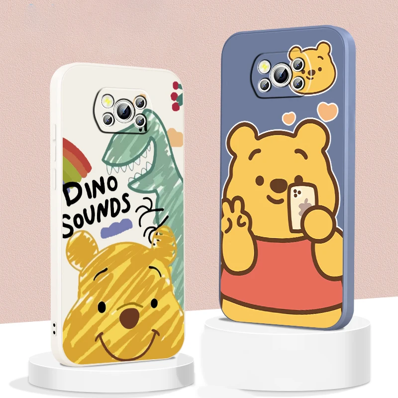 

Winnie the Pooh Disney Cute Liquid Rope Phone Case For Xiaomi Mi Poco M5s M5 X5 X4 X3 M4 M3 F4 F3 GT Pro NFC 5G Soft Cover