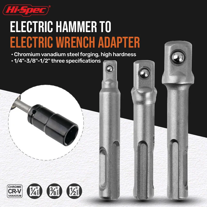 

1/4" 3/8" 1/2" Hex Power Drill Bit Driver 3Pc Socket Bits Set Adapter Wrench Sleeve Extension Bar Electric Screwdriver Bits Tool
